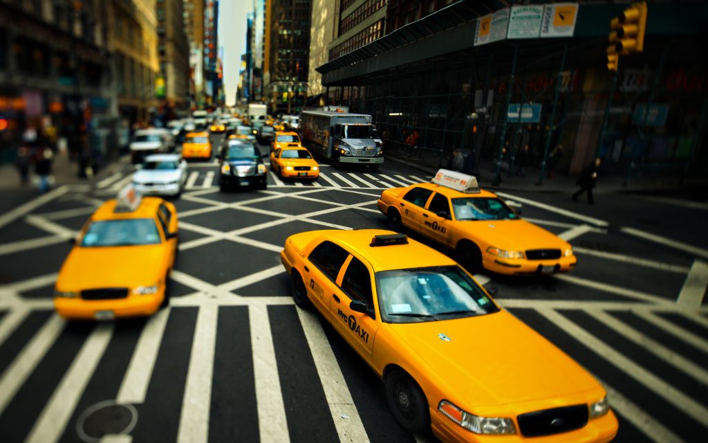 New York City Taxi Wide Desktop Background